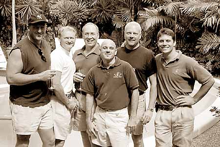 Pineapple Point's Mario (m) & Terry (r) with regulars enjoying 