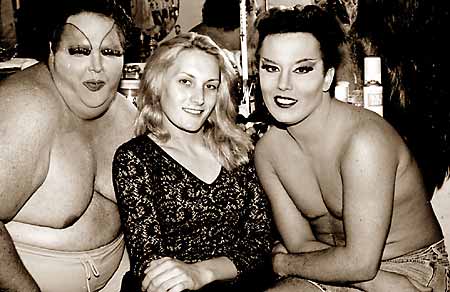 Upstairs at the 801-Bourbon Bar (Key West): Mama Crass, Baby D, and Desiray