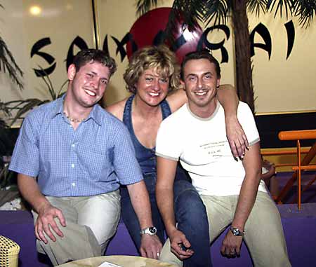 Jens, Marianne, and Peter at Bar Samurai, Bern