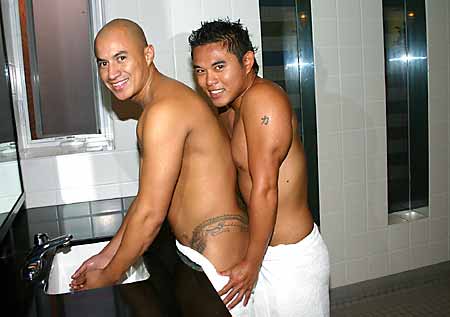 Omar and Derek at Midtowne Spa, Los Angeles