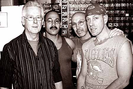 At your service at Sauna 5018: Claude, Mishal, Pierre, and Martin