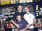 Dieter (big smile) & bar employees at EXCorner