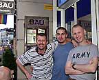 Gerhard, bartender, & Elmar at Bau