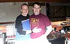 Jonathan and Travis, at Oilcan Harry's, Austin