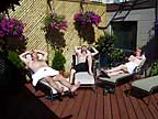 Sunning on the deck at Spa Excess