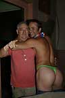 Marvelous Ed, owner of EJ's, with Sean the Stripper, Houston